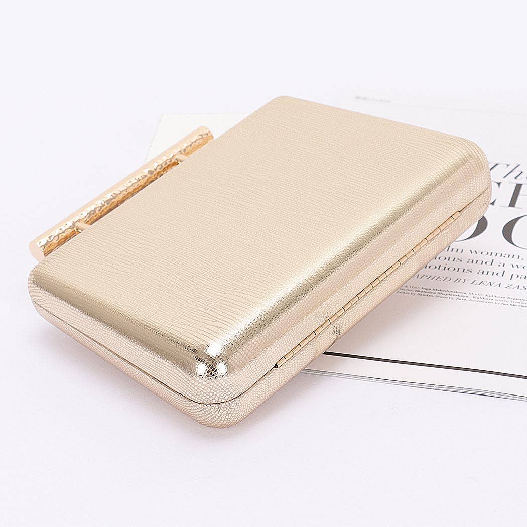 Metal Handle Top Case Clutch