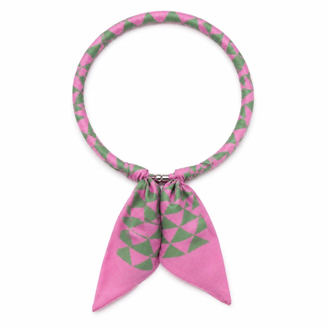 Geometric Print Scarf Necklace