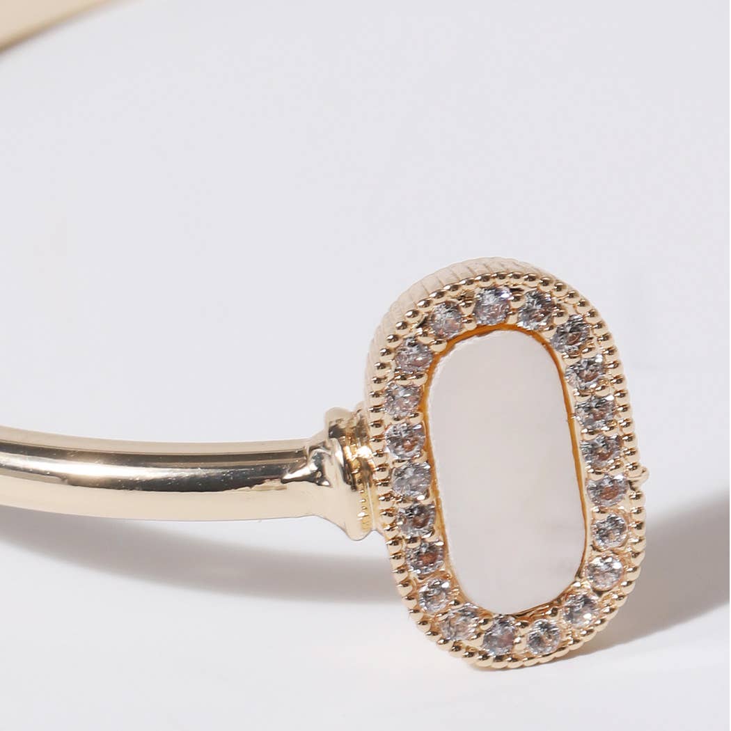 Gold Plated MOP Bangle Bracelet