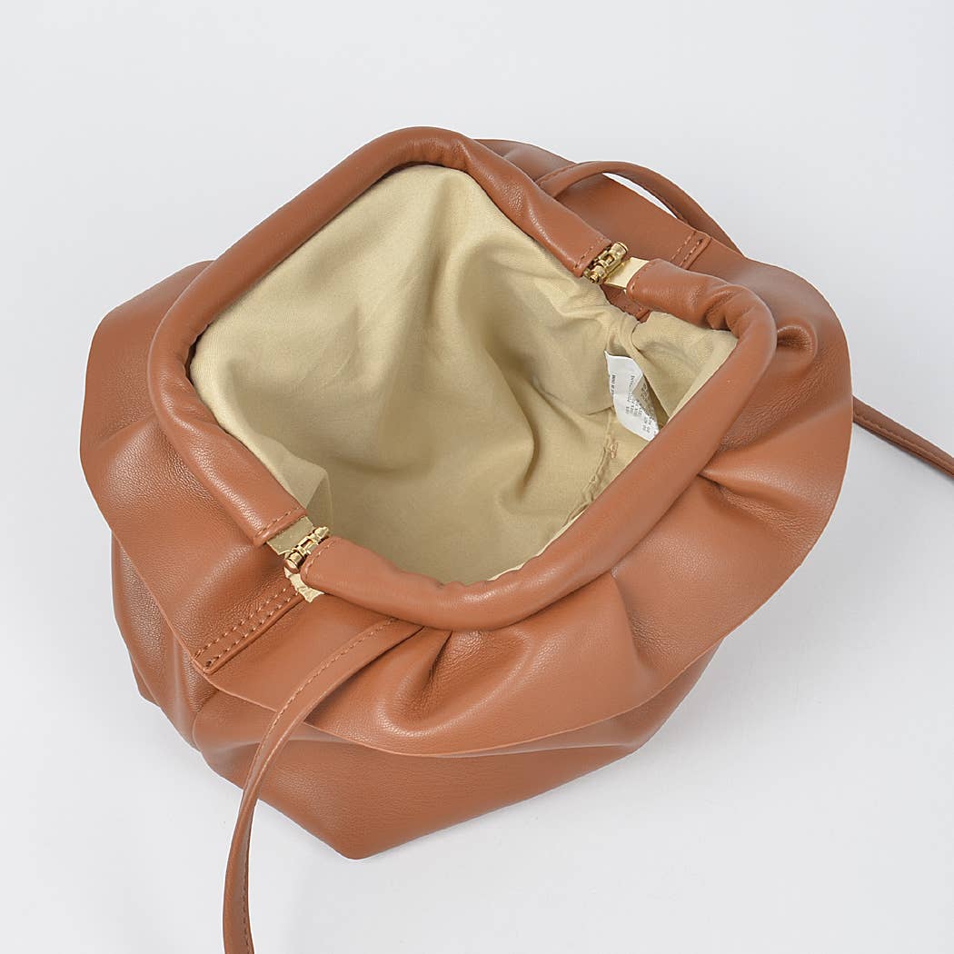 FAUX LEATHER BOW CROSSBODY BAG