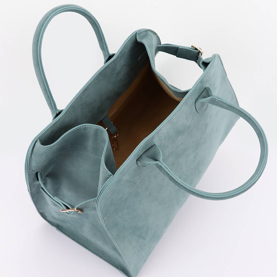 Faux Suede Tote Bag