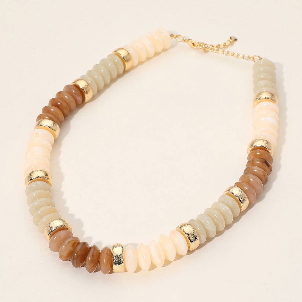 Chunky Resin Disc Beaded Necklace