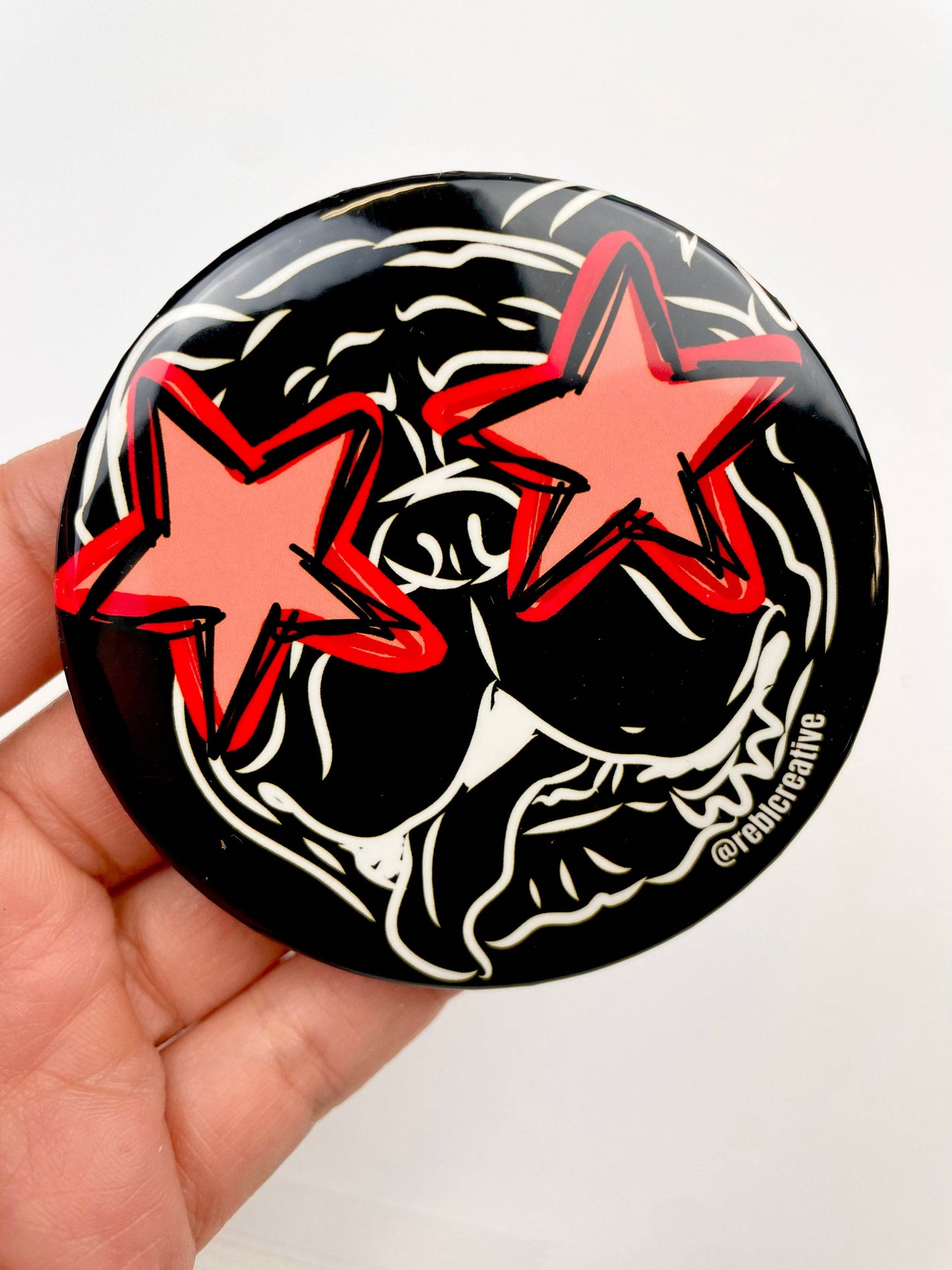 All Star - Bulldog - Black & Red - Game Day Button