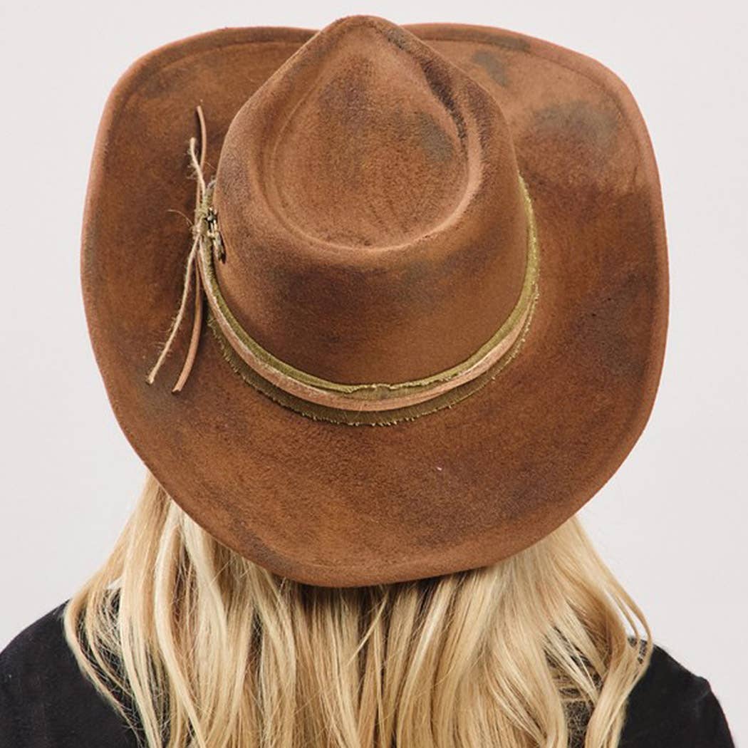 Vintage Versatile Shapeable Cowgirl Hat With Distre