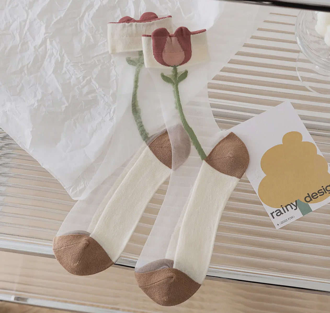 Floral Sheer Socks