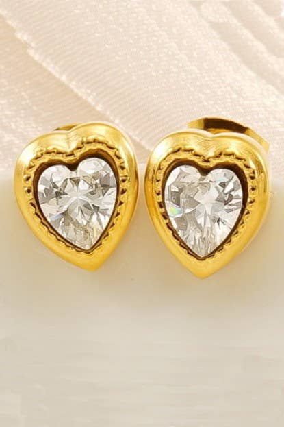 Gold/silver heart earrings