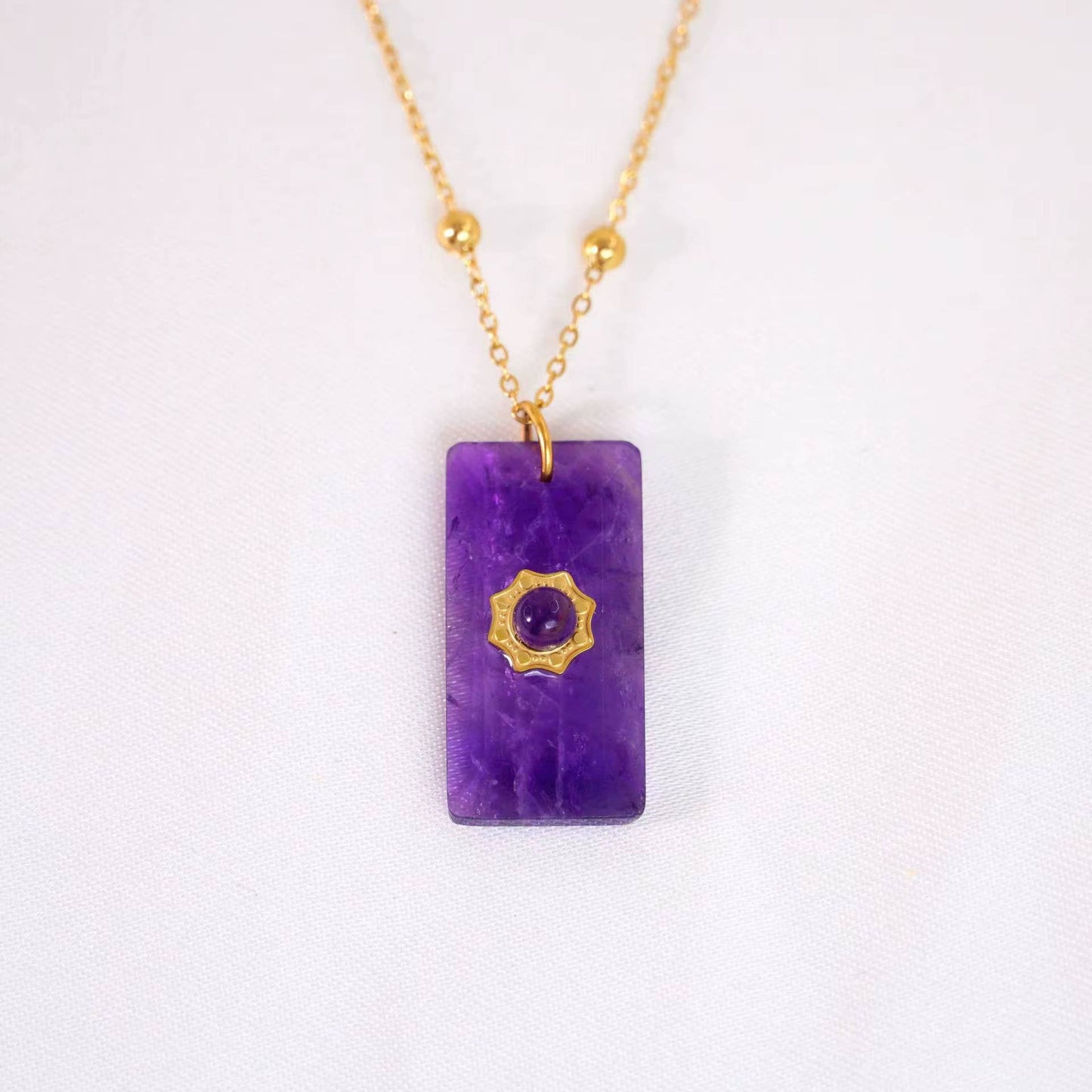 Augusta Antonia- Gemstone- Sun Pendant Necklace