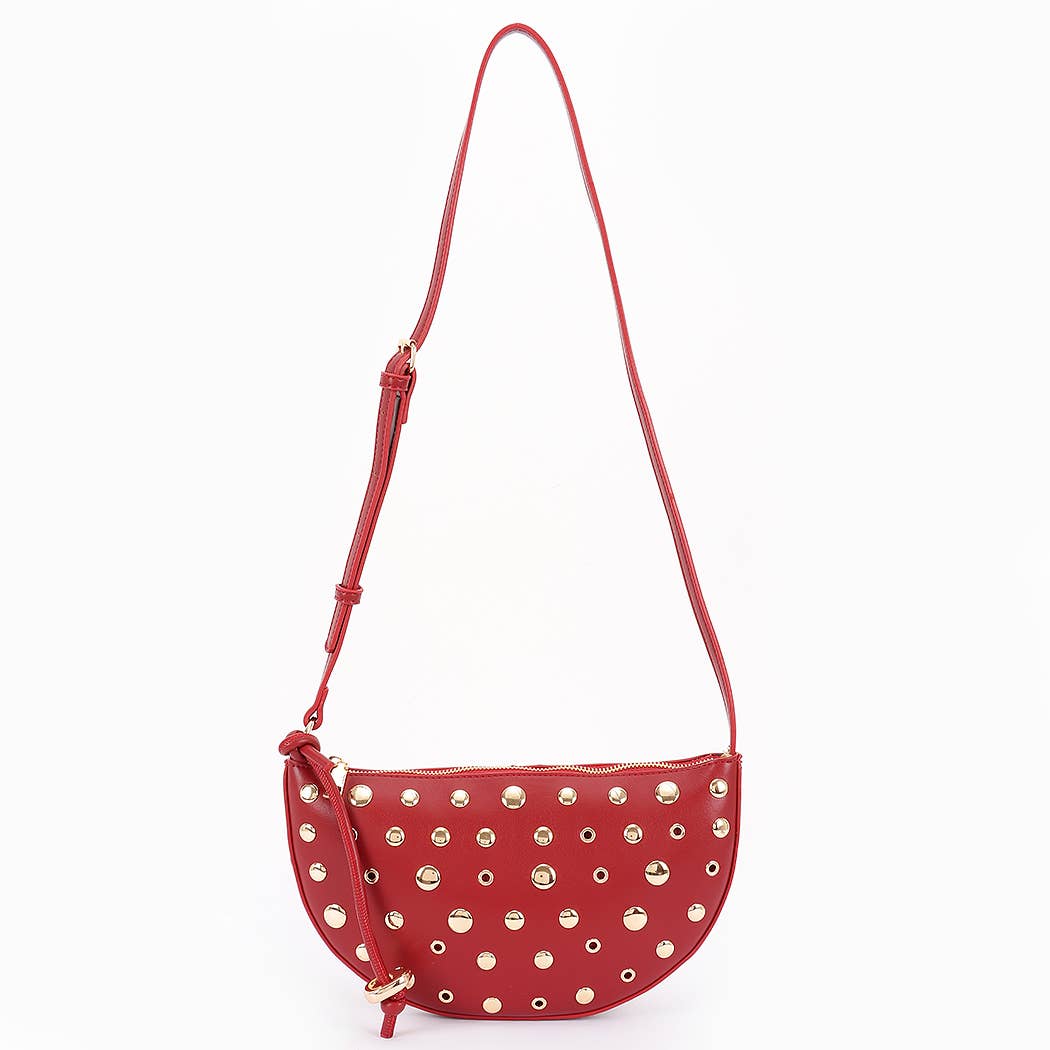 Half - Moon Crossbody with Studs