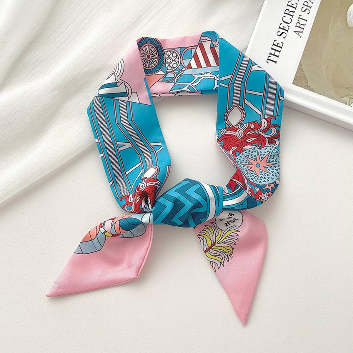 RETRO LONG TIE BAG HANDLE RIBBON SCARCF