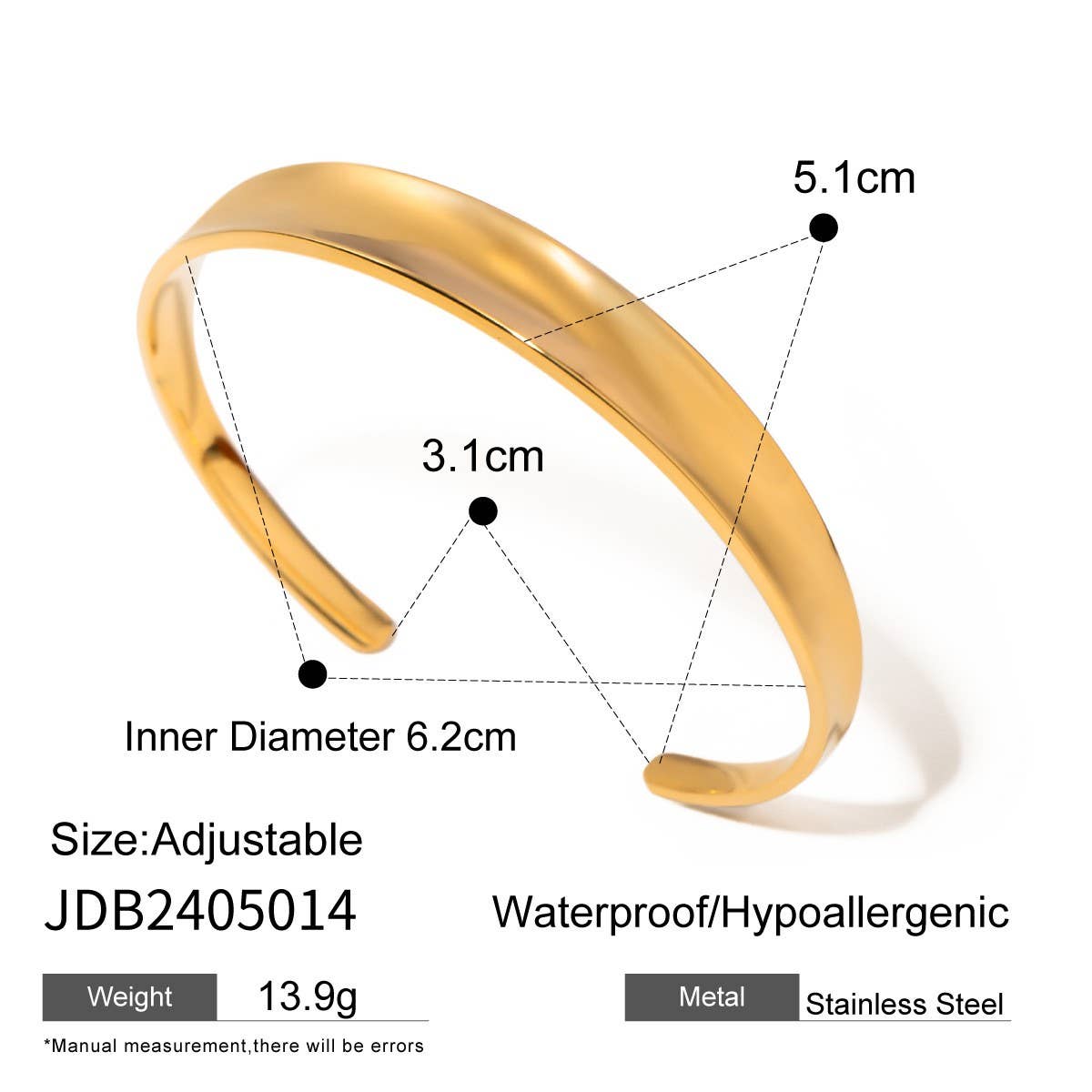18K Gold Open Cuff