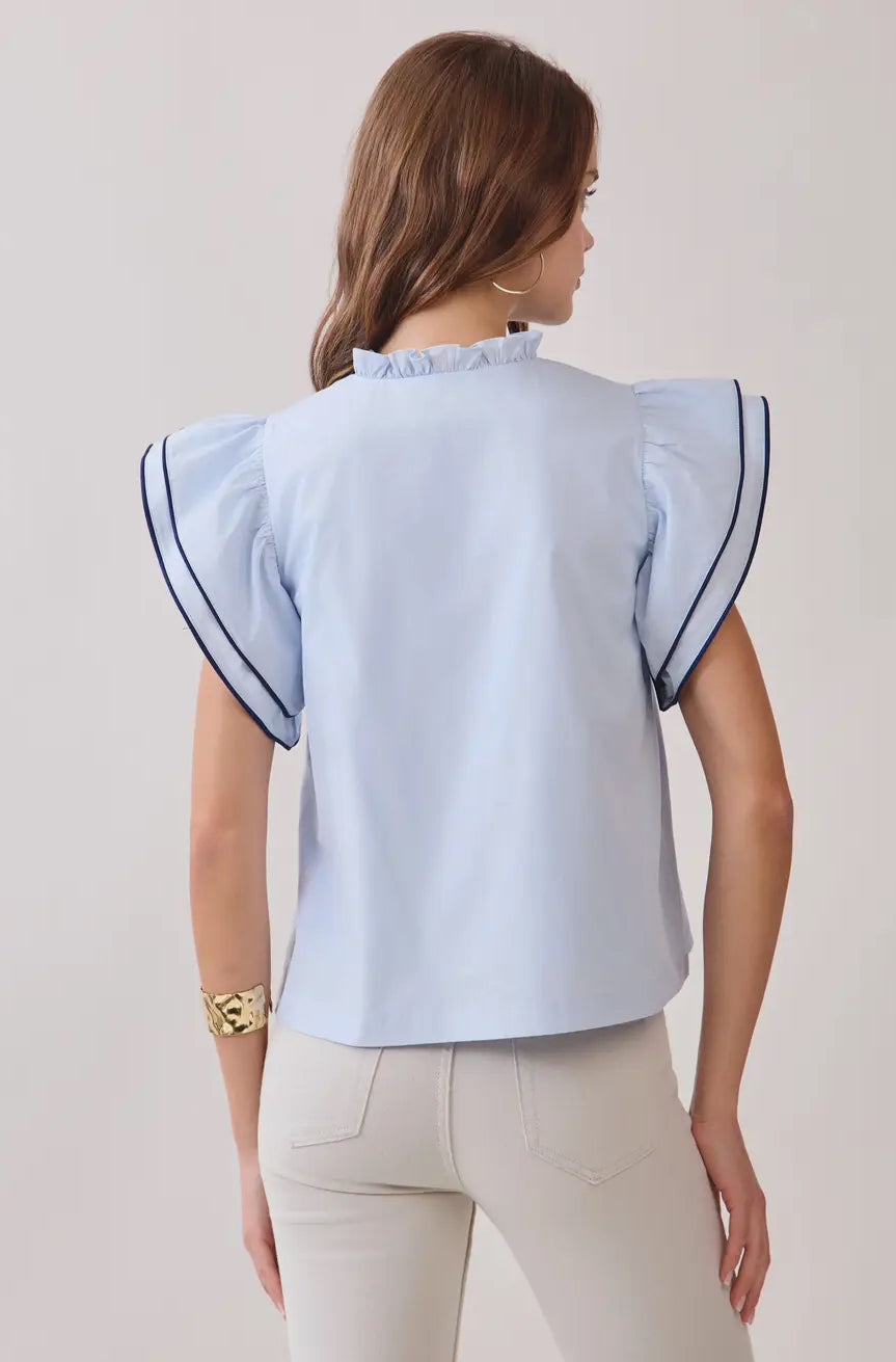Ruffle Layered Piping Top