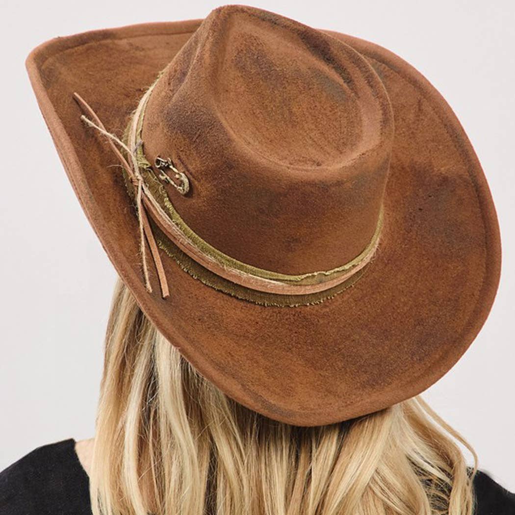 Vintage Versatile Shapeable Cowgirl Hat With Distre