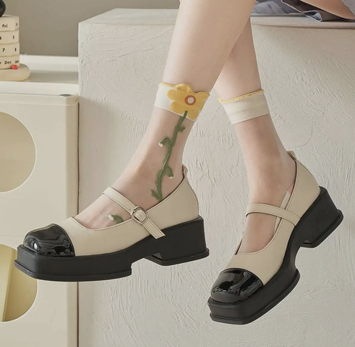 Floral Sheer Socks