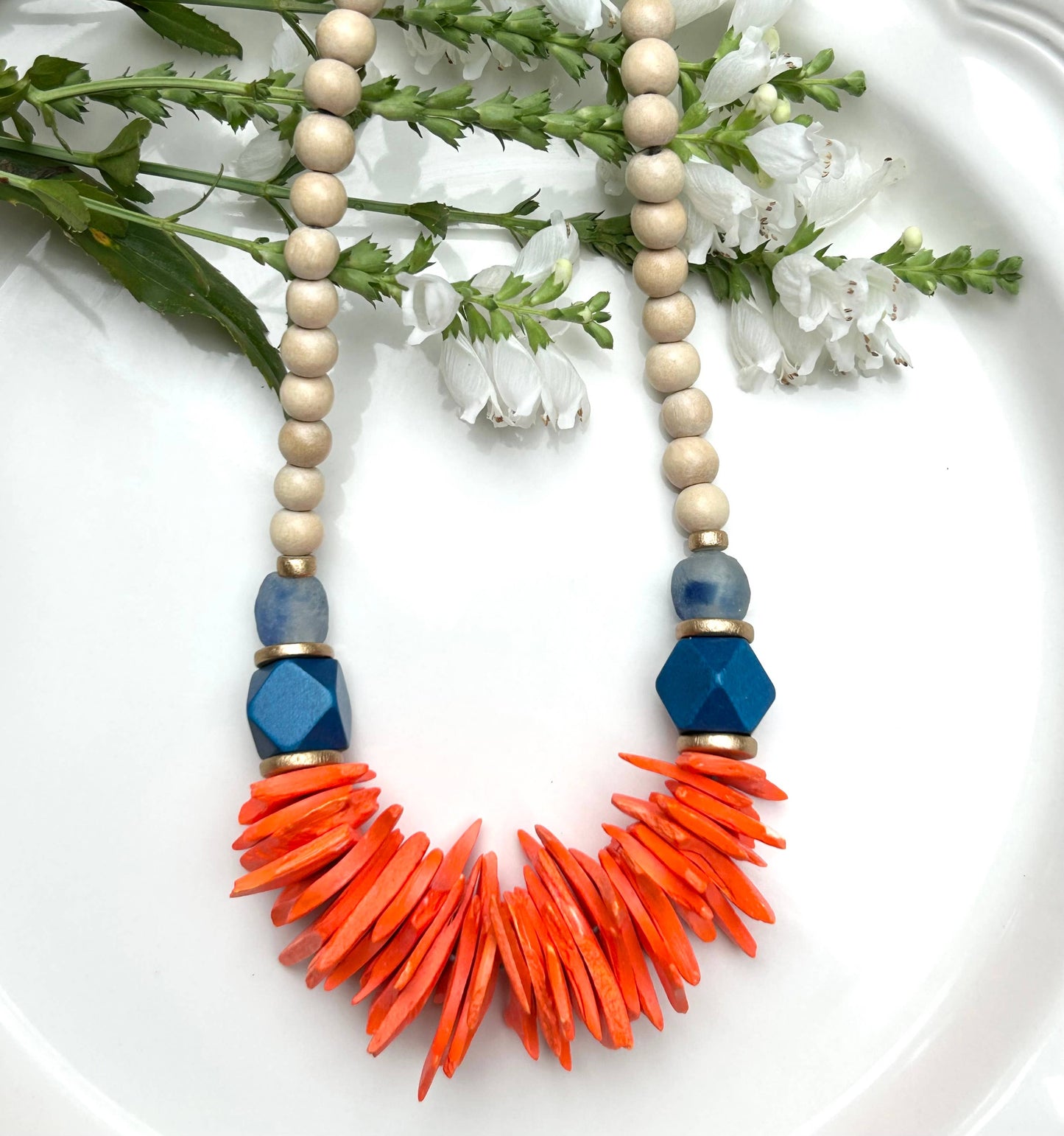 Orange mid length necklace