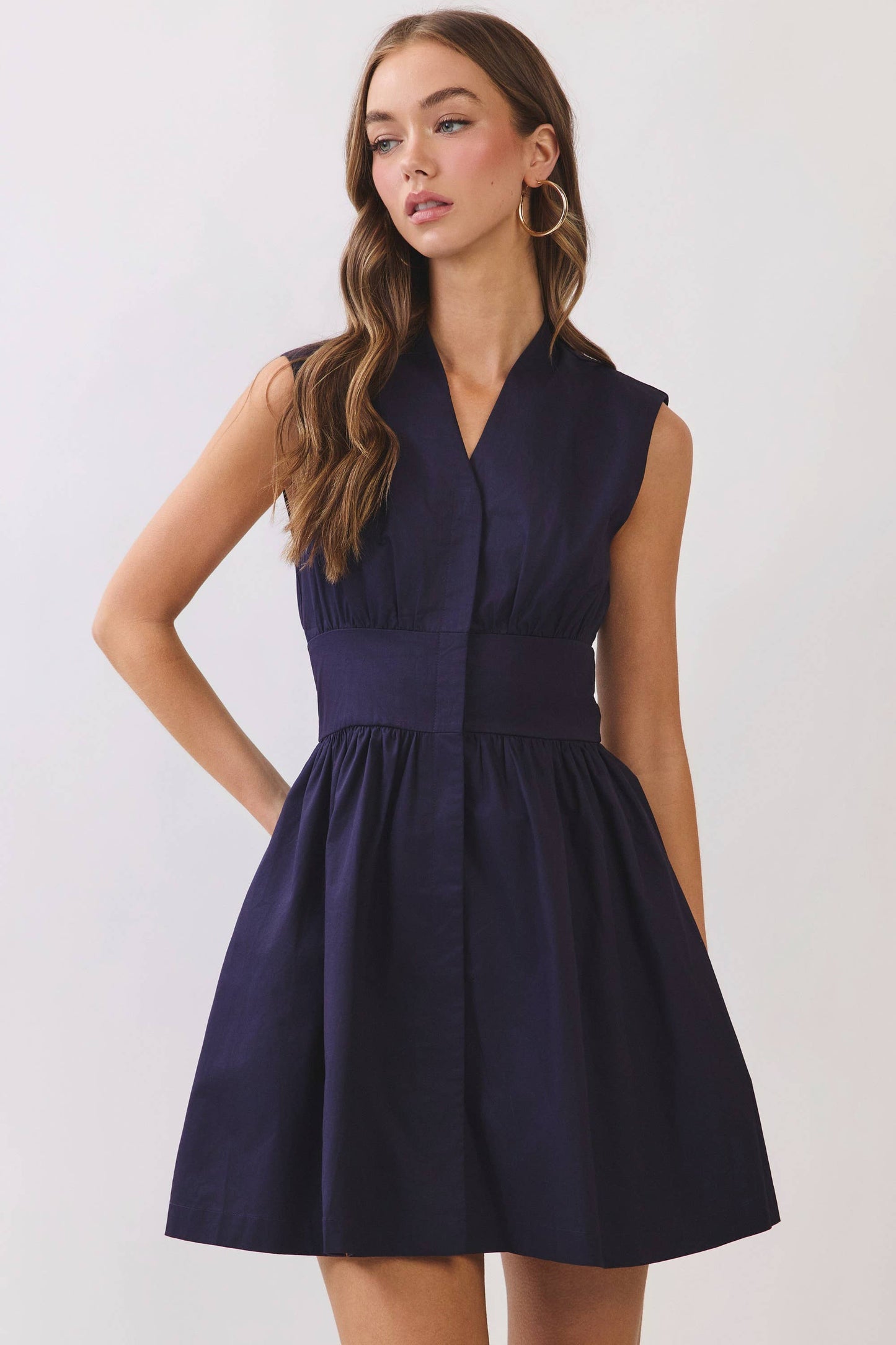 Fit and Flare Waist Belt Mini Dress