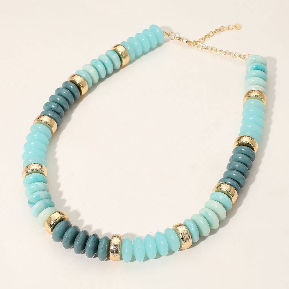 Chunky Resin Disc Beaded Necklace
