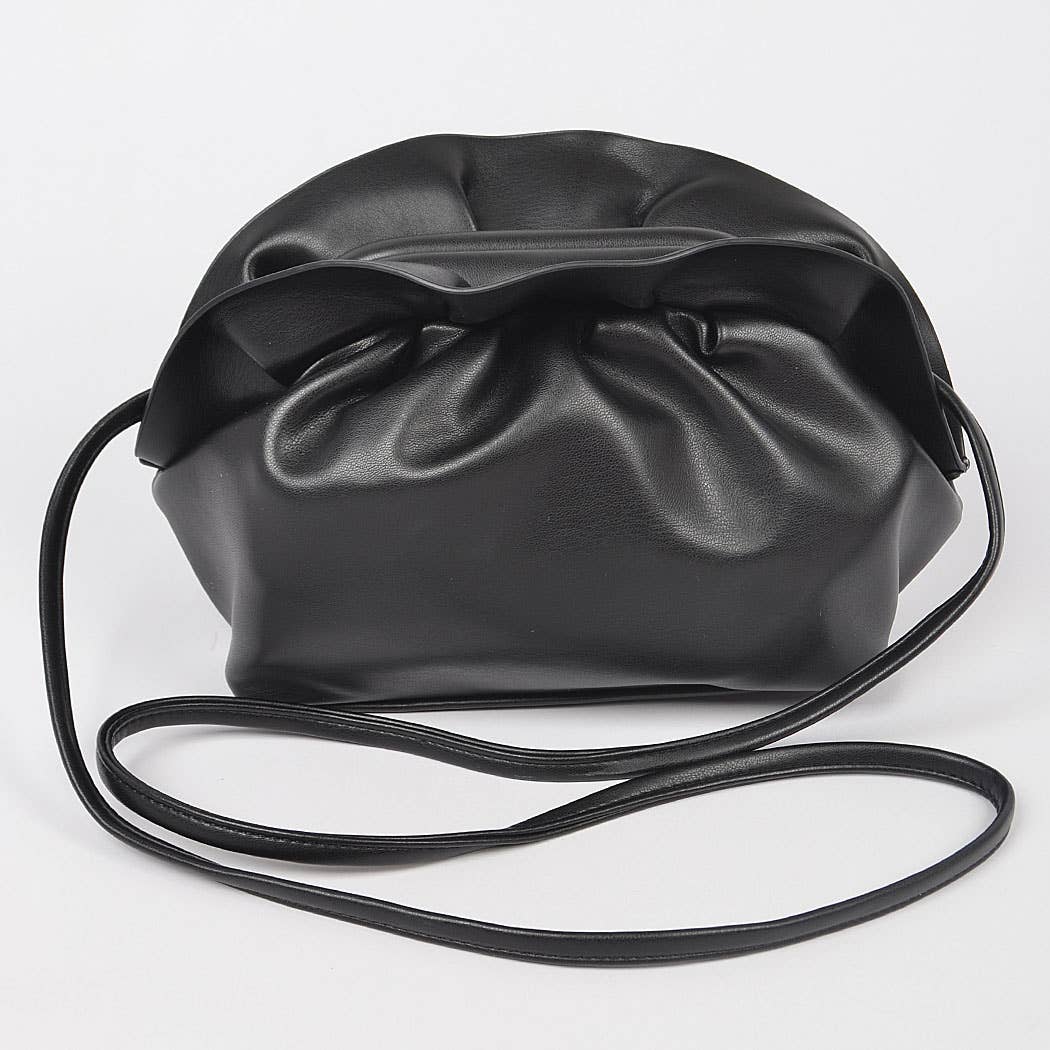 FAUX LEATHER BOW CROSSBODY BAG