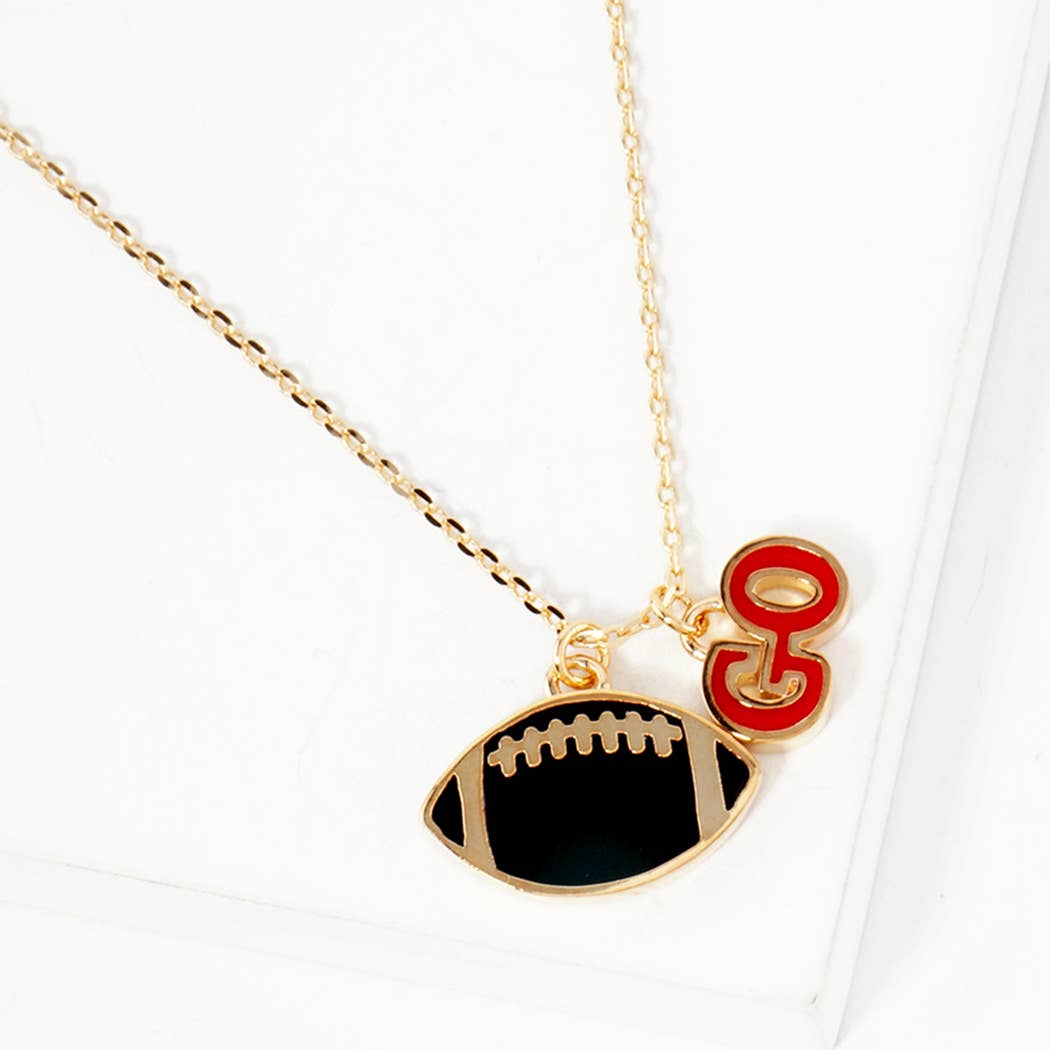 Football Theme Designed Pendant Necklace