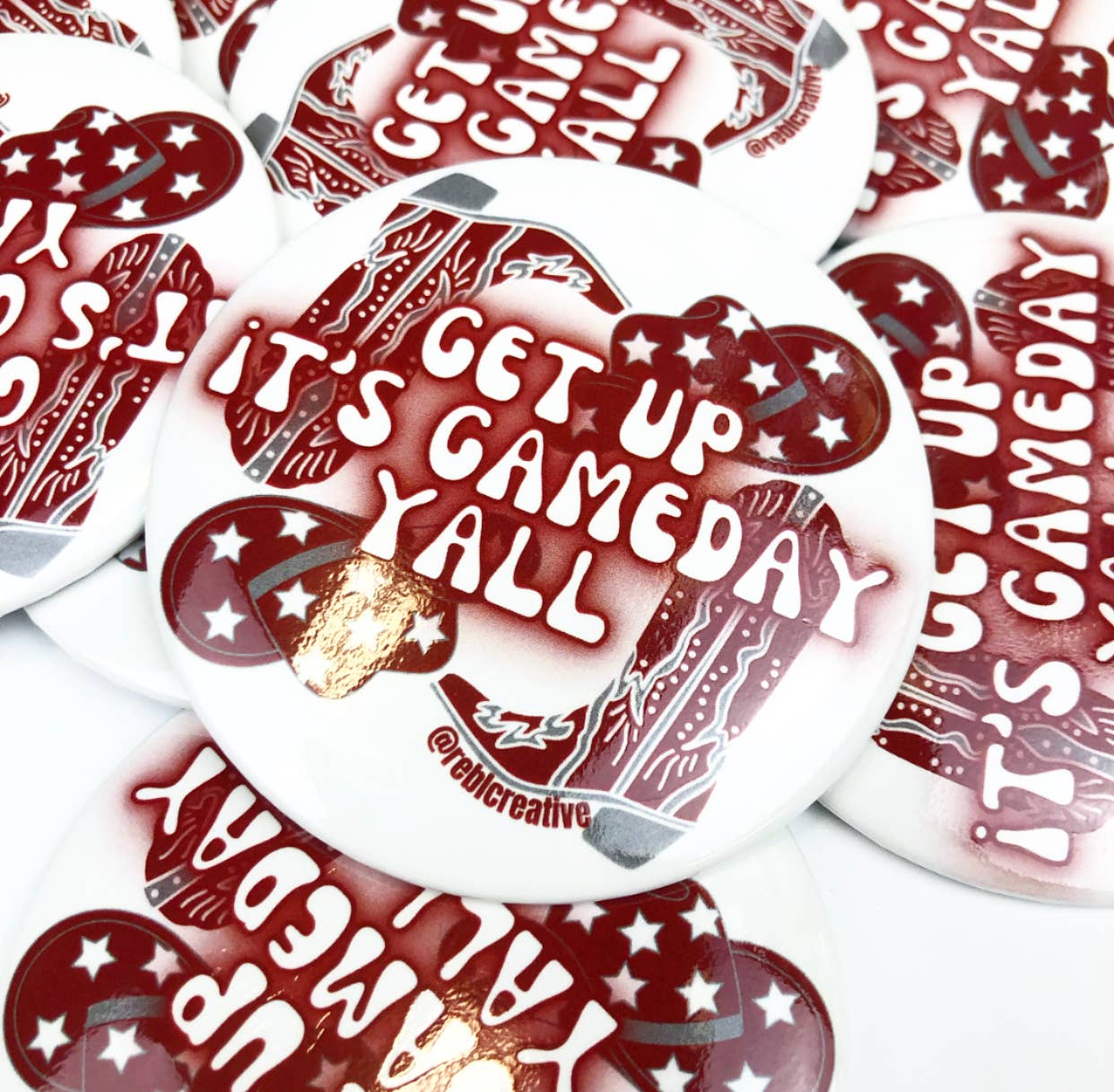 Get Up - Maroon/Grey - Game Day Button