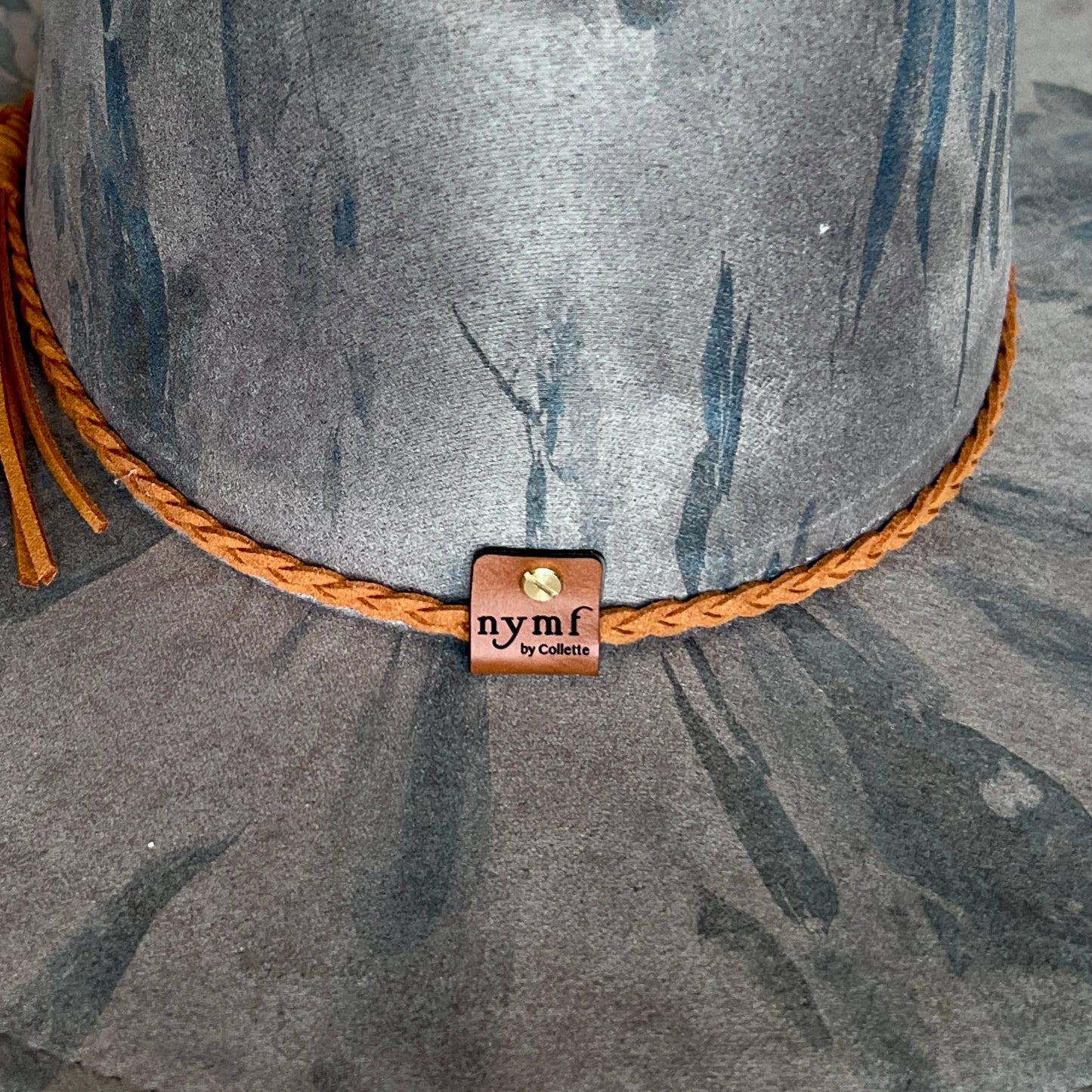 Gray Roses Neutral Suede Wide Brim Rancher Hat