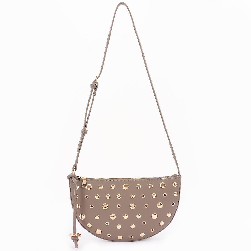 Half - Moon Crossbody with Studs