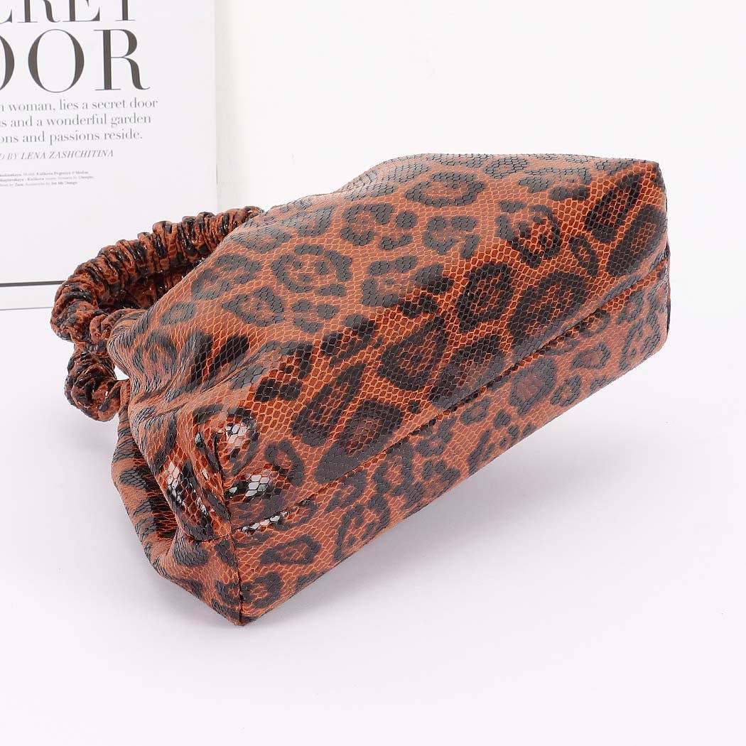 Faux Leather Metal Frame Bag