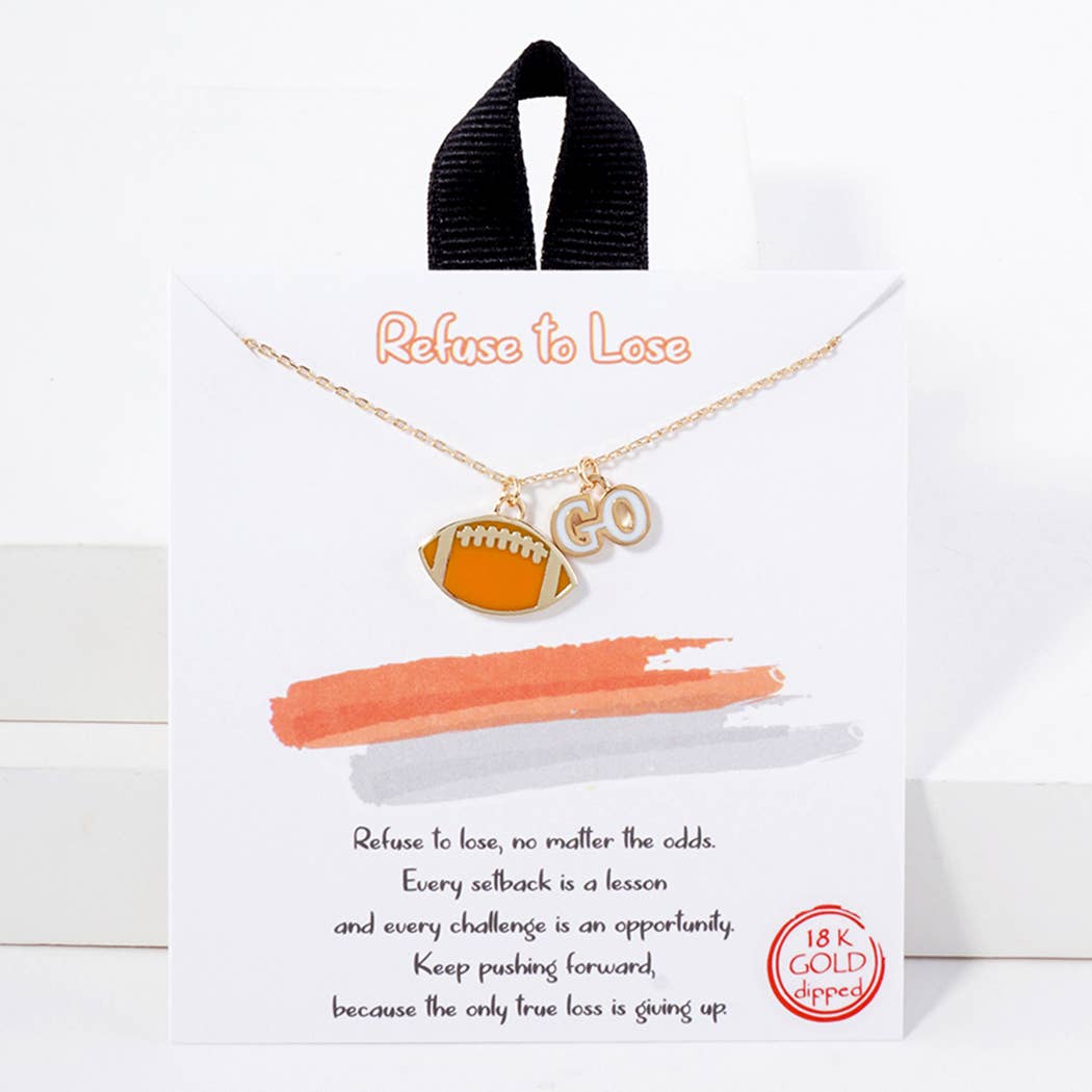 Football Theme Designed Pendant Necklace