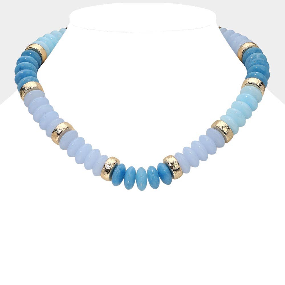 Chunky Resin Disc Beaded Necklace