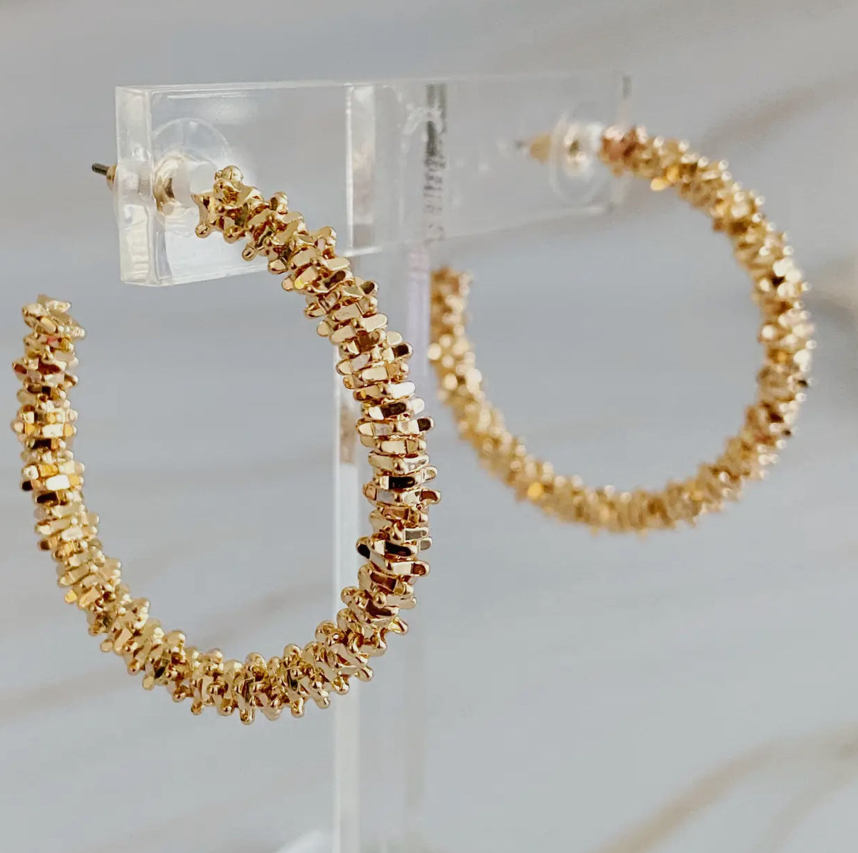 Golden Pebbles Hoop Earring
