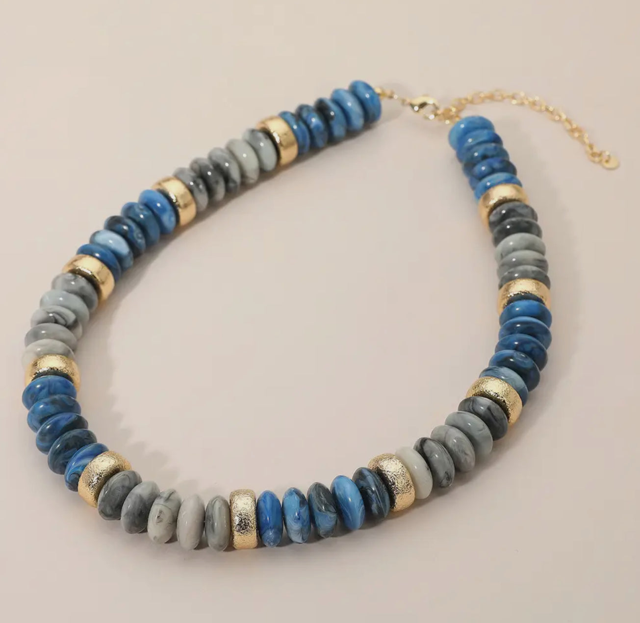 Chunky Resin Disc Beaded Necklace