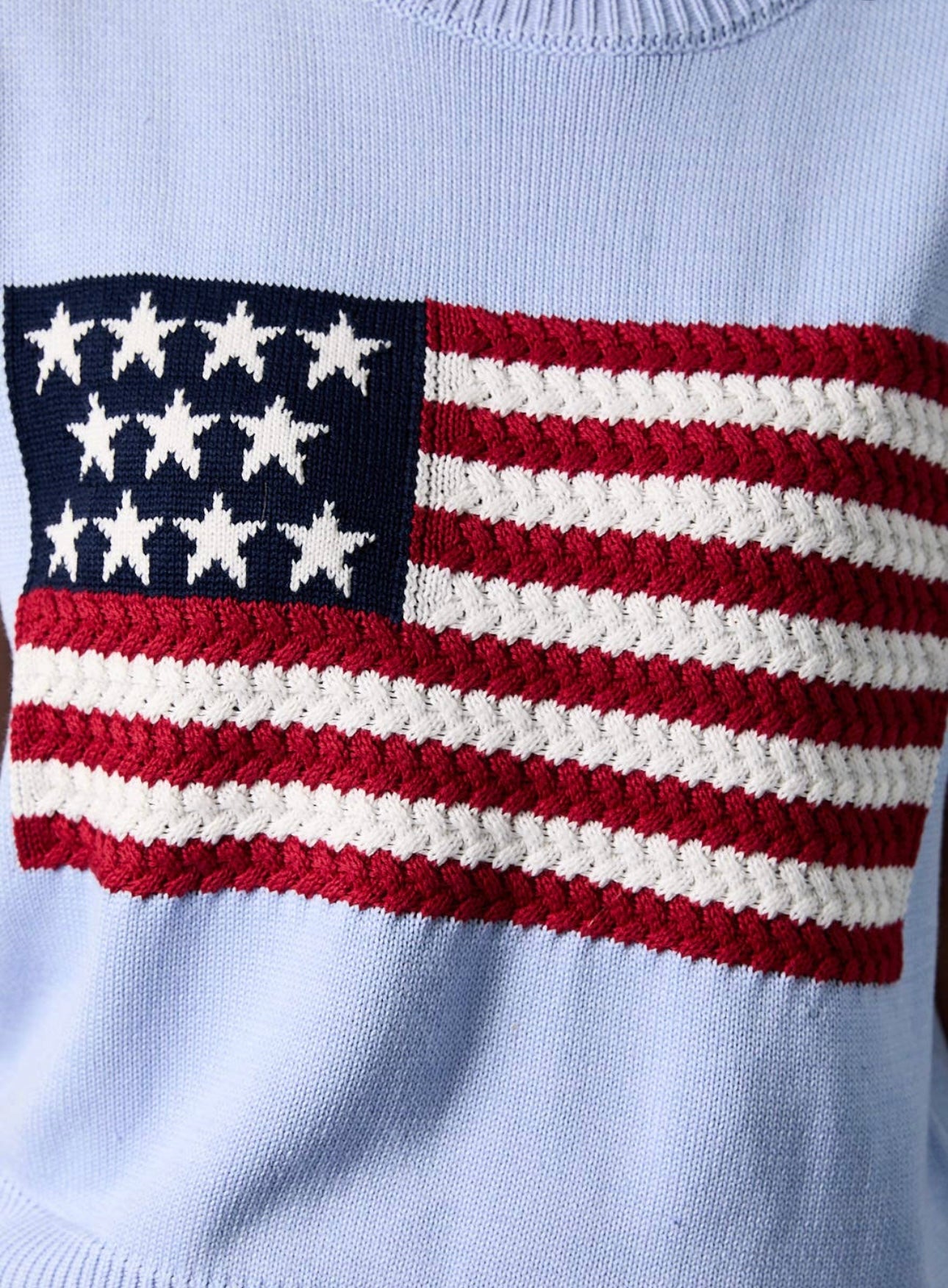 USA Flag Wide Shoulder Sweater Top