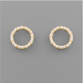 Pearl Circle Earrings