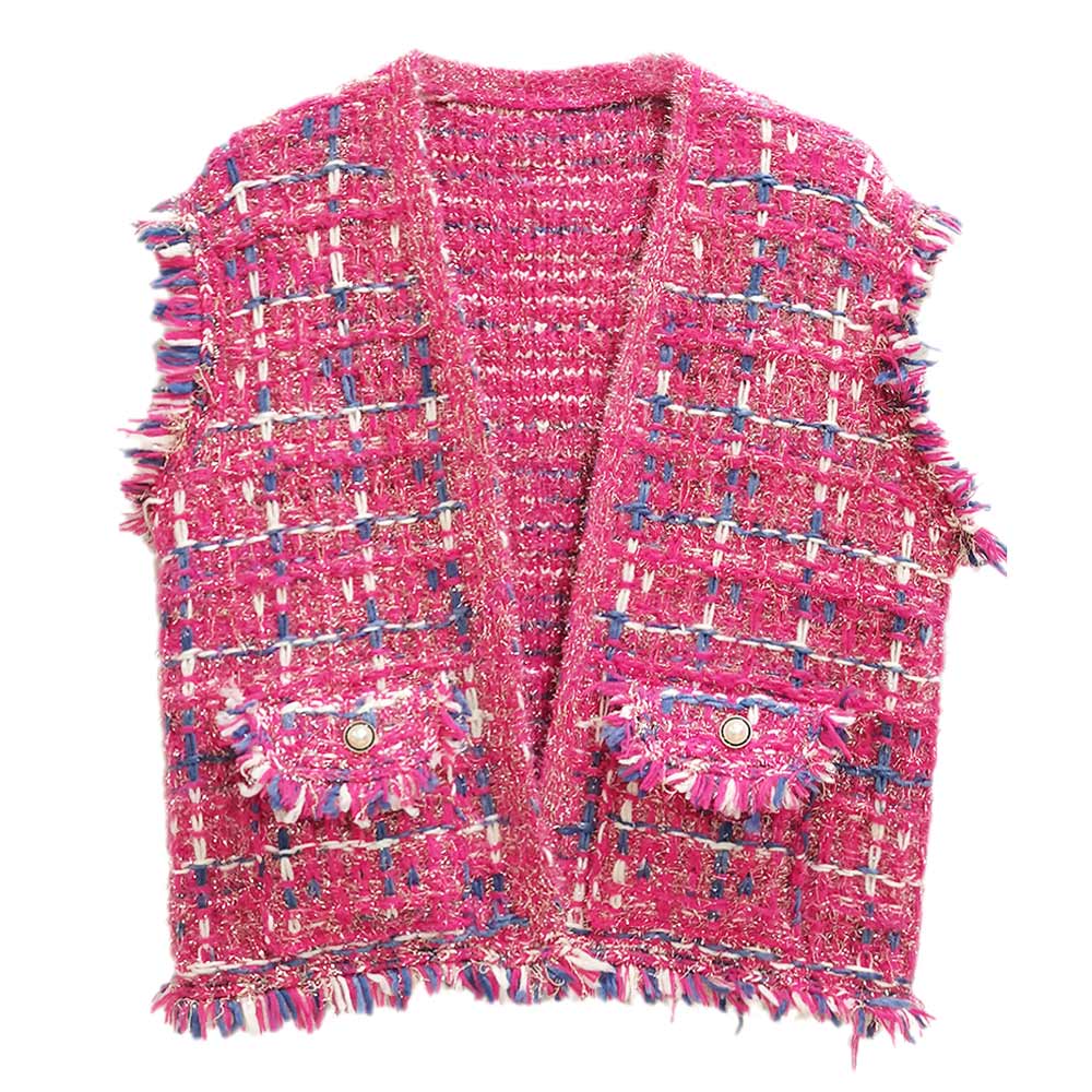Plaid Tweed Vest