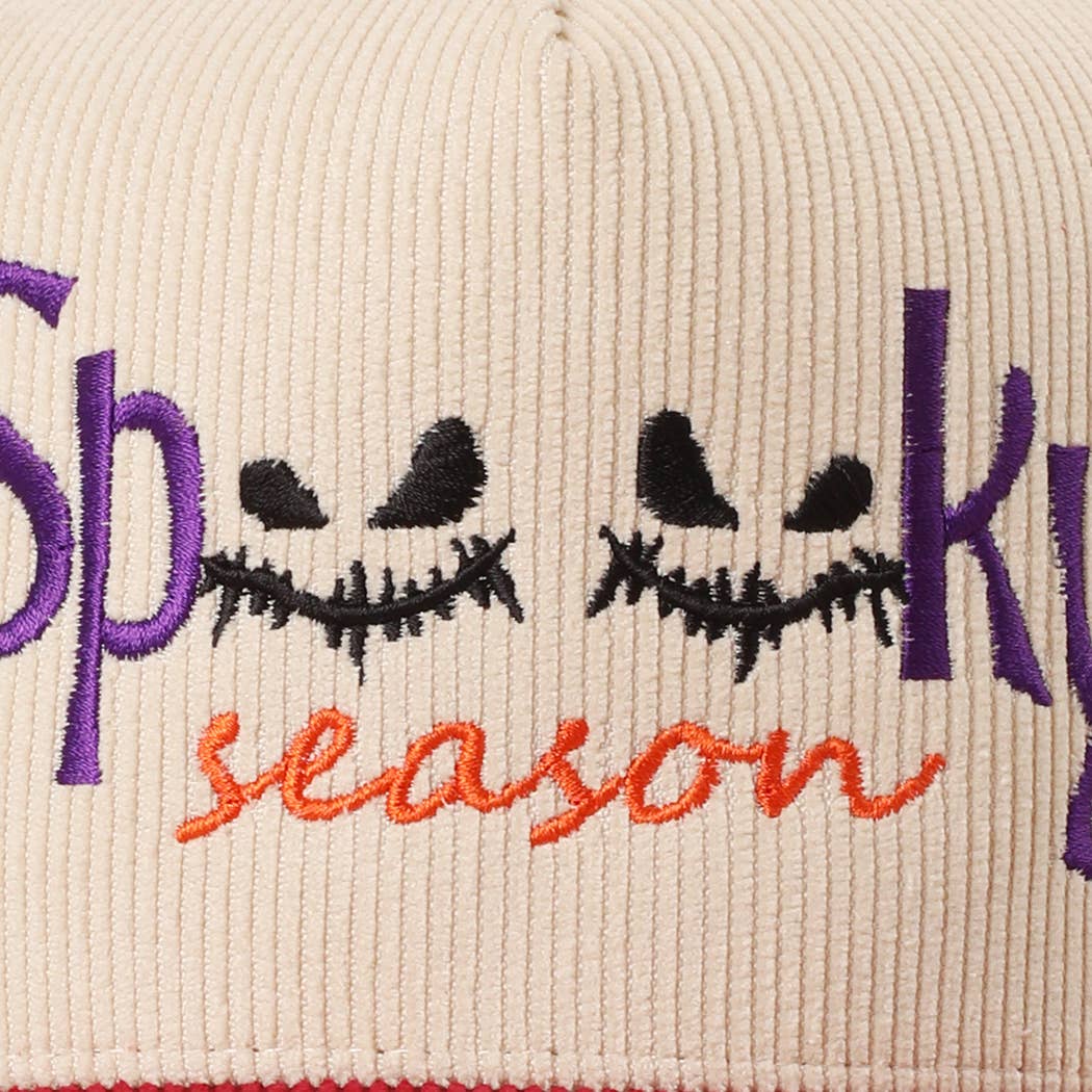 Spooky Season Embroidery Corduroy Baseball Cap