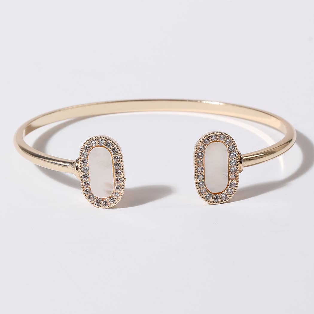Gold Plated MOP Bangle Bracelet