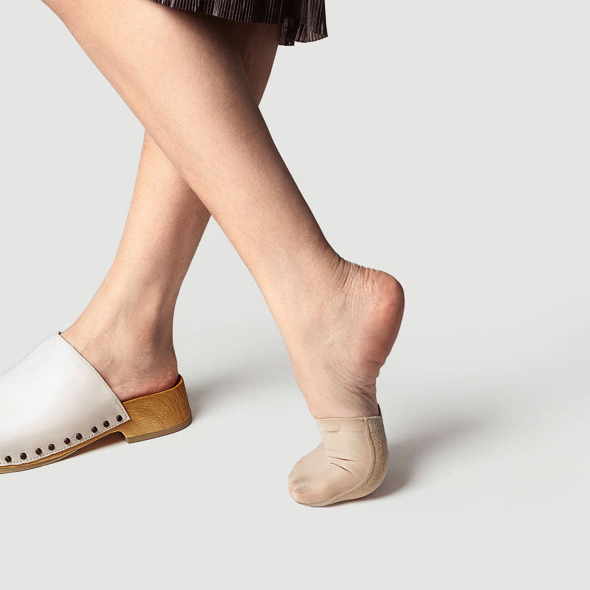 Ultra Thin Toe Cover Half Socks | CREAM