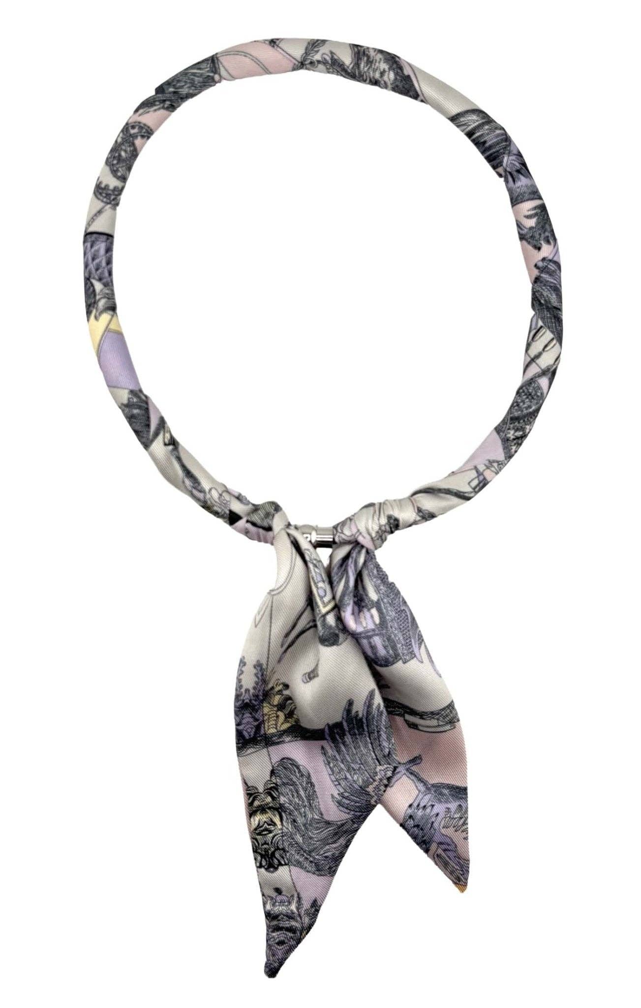 Coastal Print Scarf Necklace