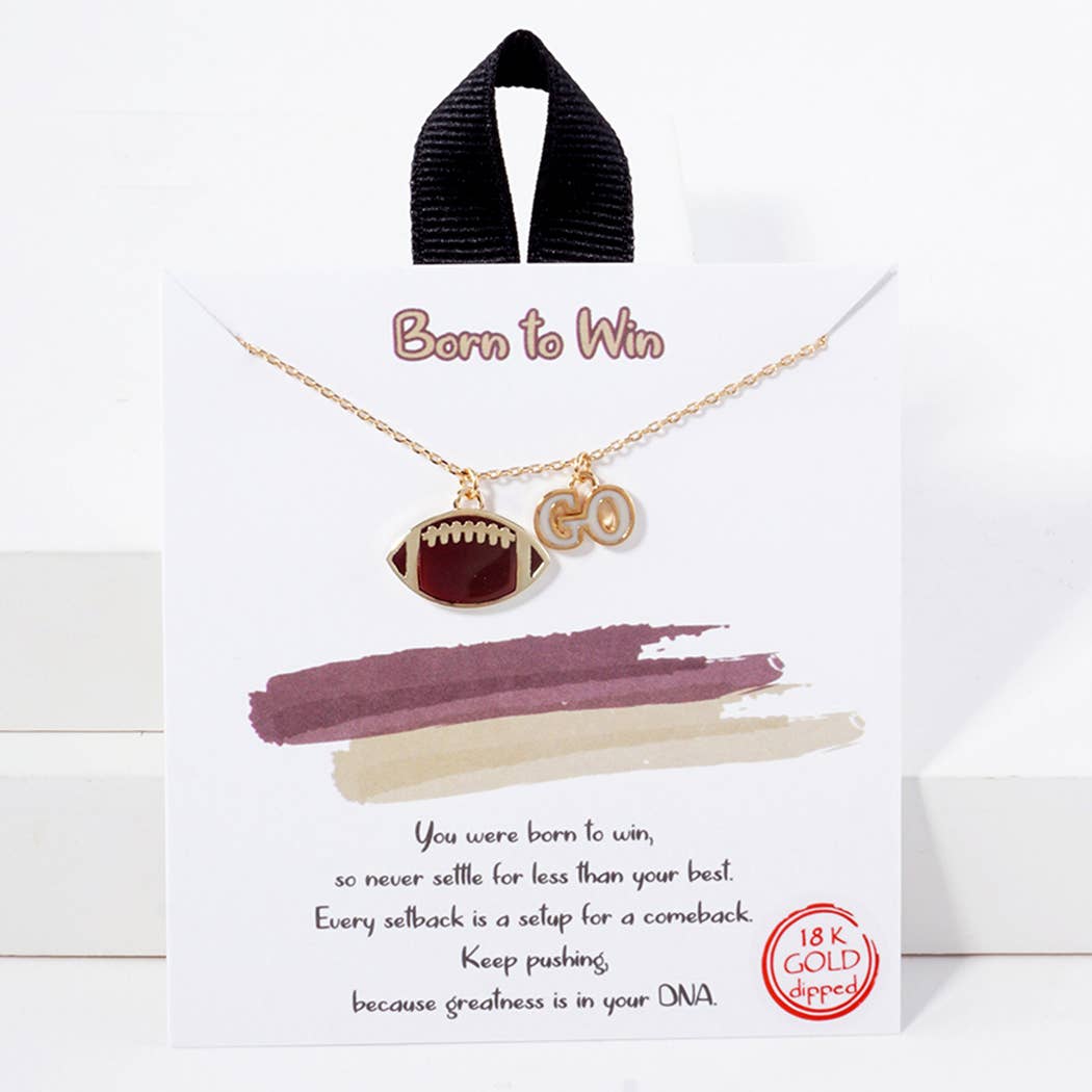 Football Theme Designed Pendant Necklace
