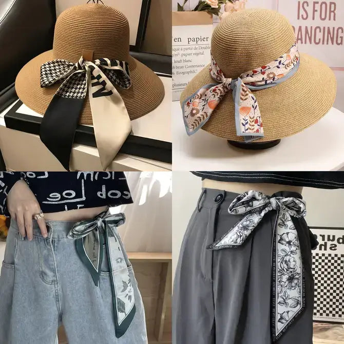 RETRO LONG TIE BAG HANDLE RIBBON SCARCF