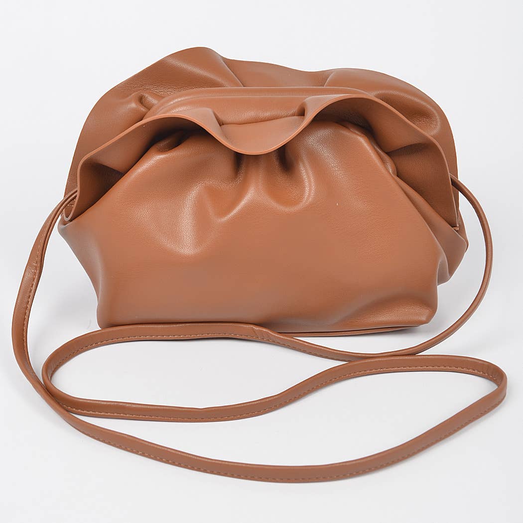 FAUX LEATHER BOW CROSSBODY BAG