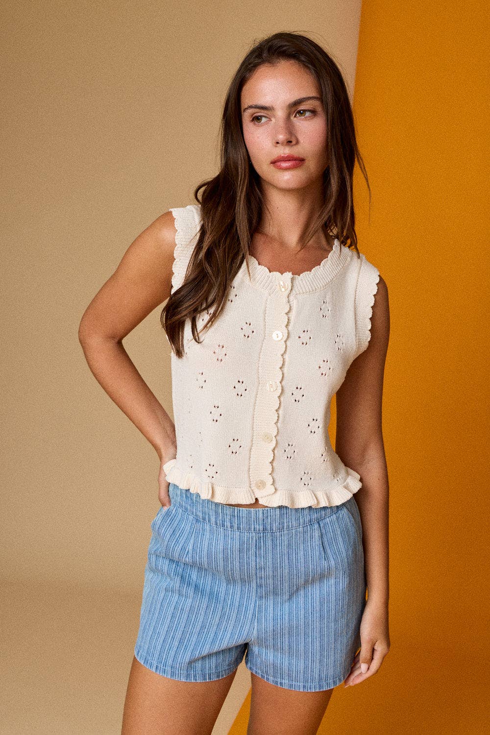 Stella Ruffle Sweater Top