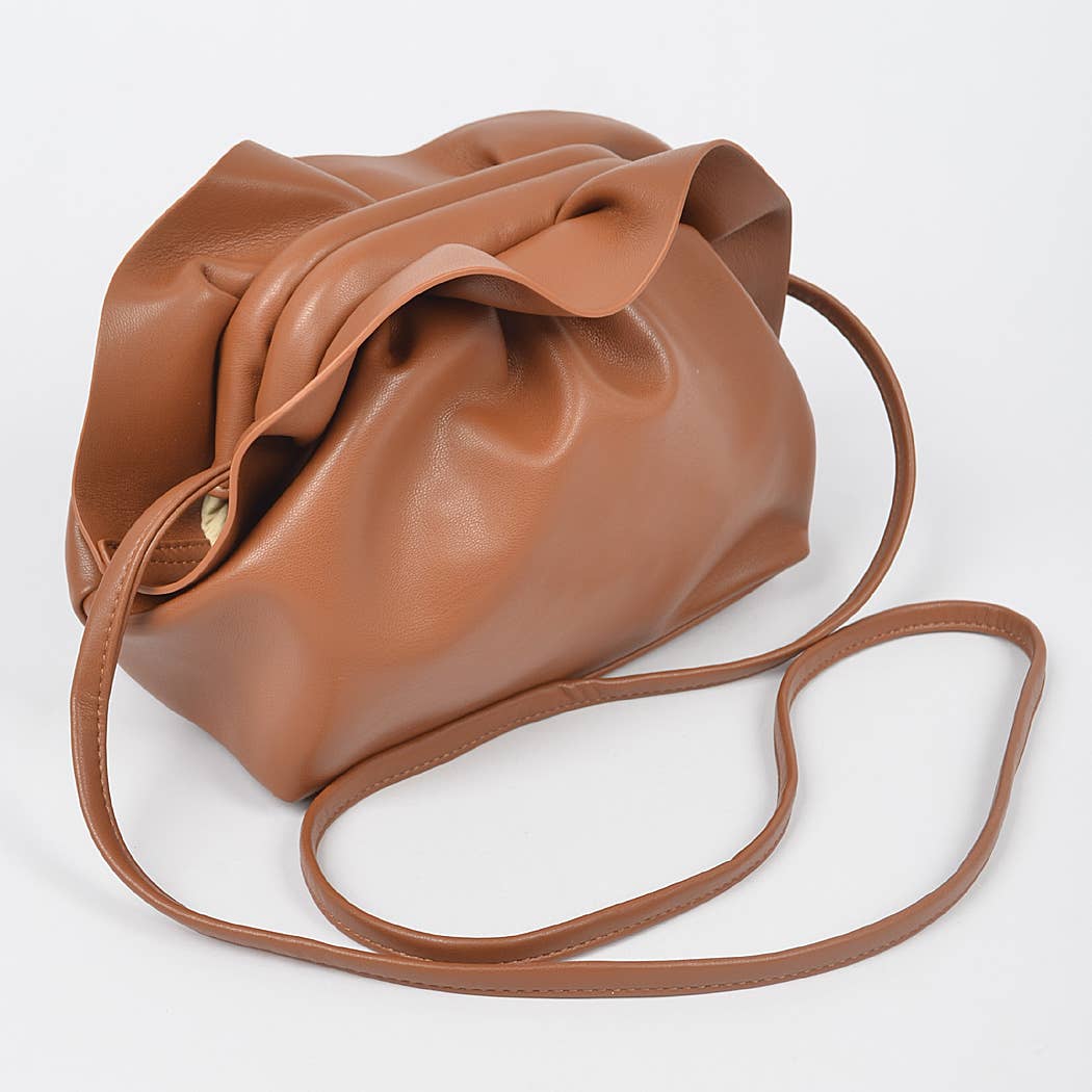 FAUX LEATHER BOW CROSSBODY BAG