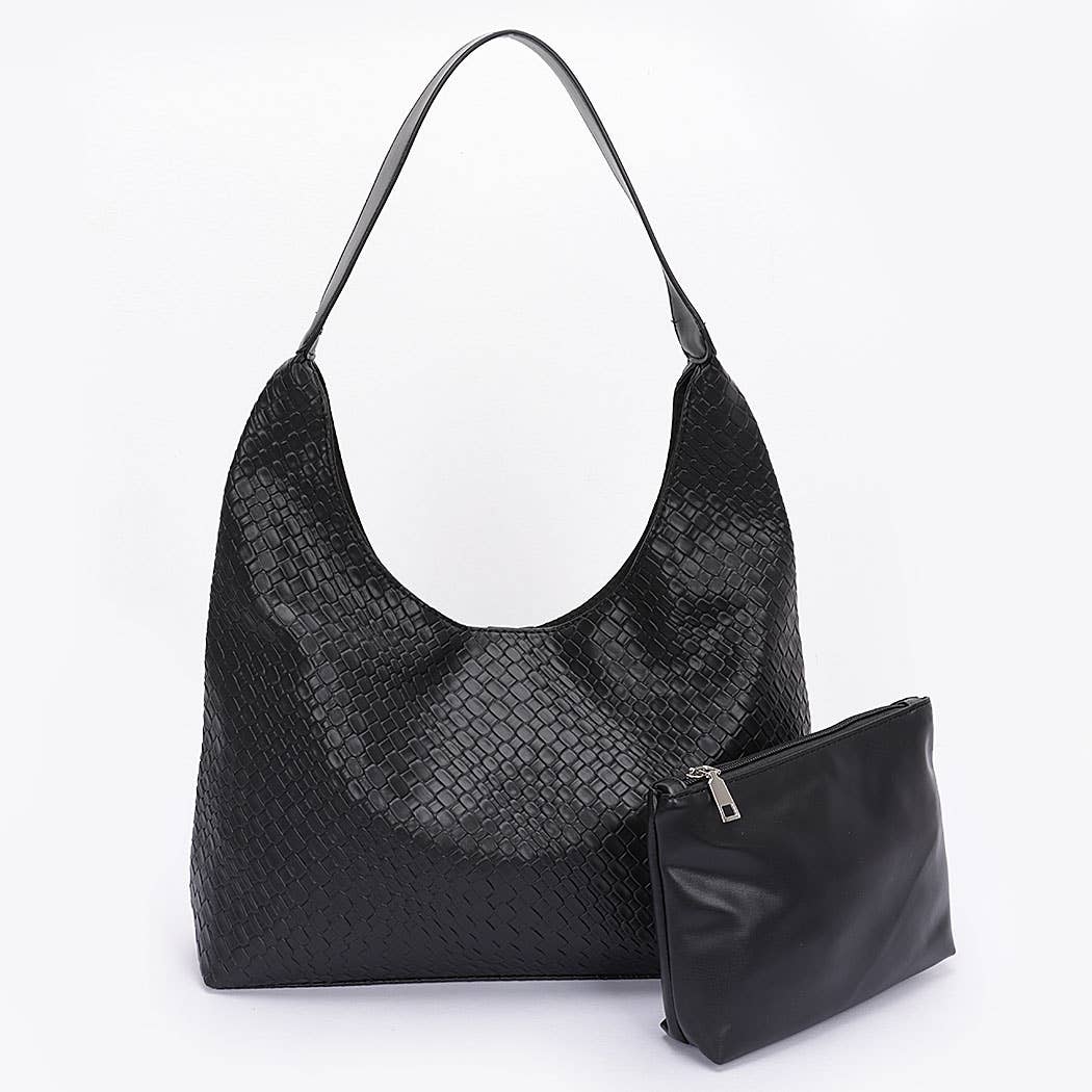 Embossed Faux Leather Shoulder Bag