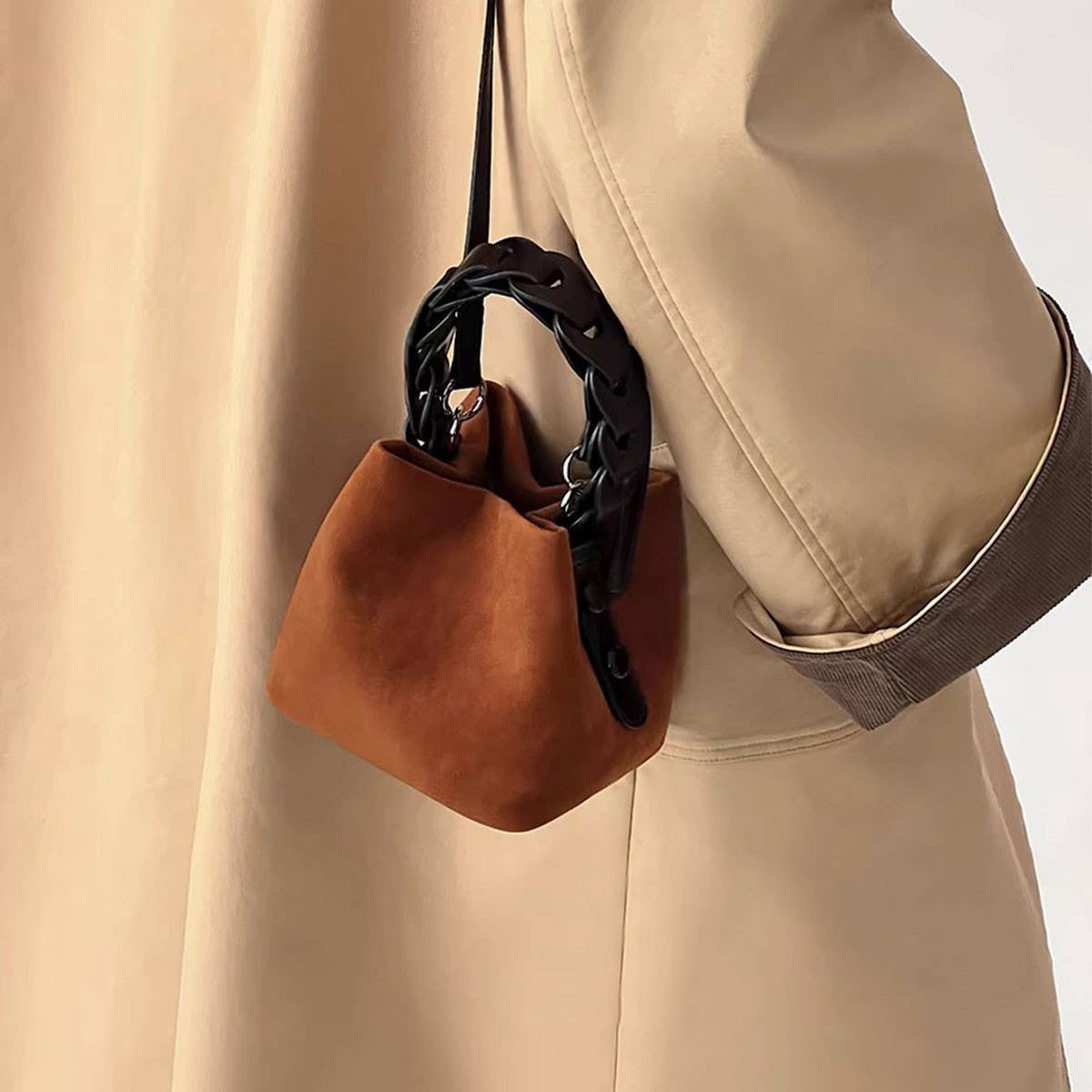 WOVEN VINTAGE DEERSKIN BAG SHOULDER CROSSBODY BAG_