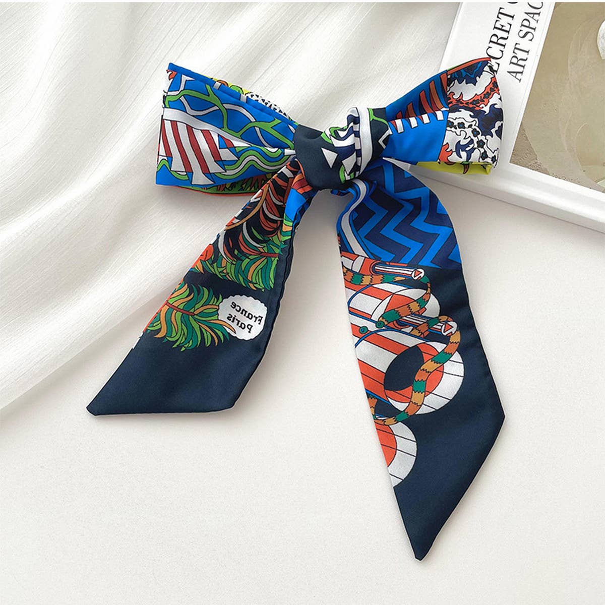 RETRO LONG TIE BAG HANDLE RIBBON SCARCF