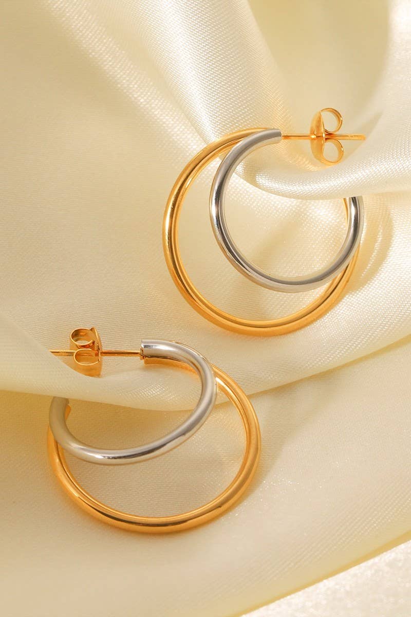 18K Stainless Steel Tarnish Free Waterproof Hoop