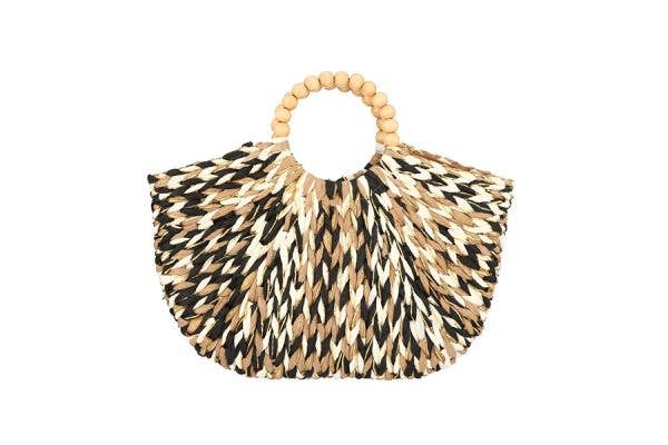 Ladies Straw Tote Top Handle Hand Bag