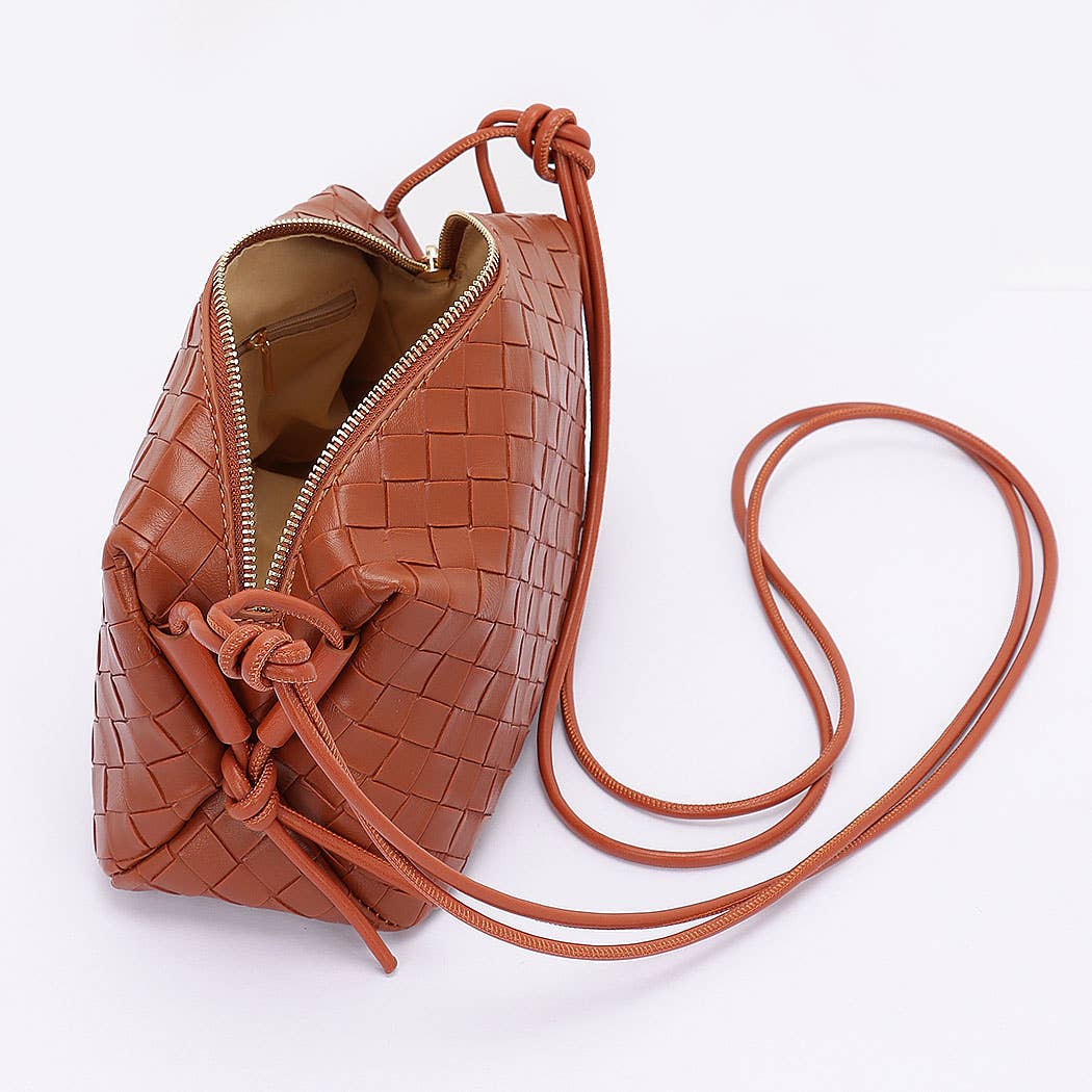 Embossed Faux Leather Camera Bag