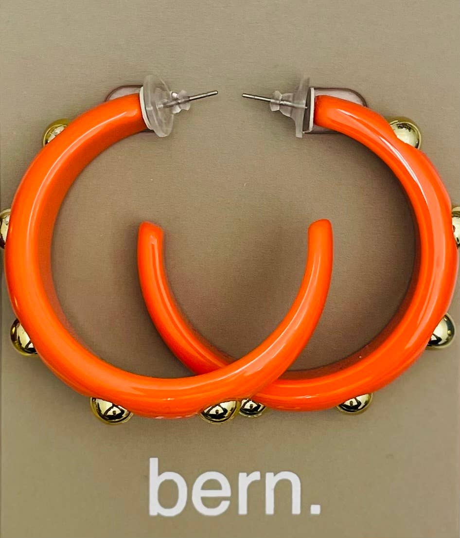 Orange Acrylic Hoop Earrings