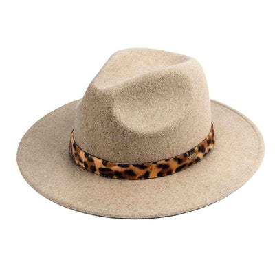 Teresa Wool Hat with Leopard Trim